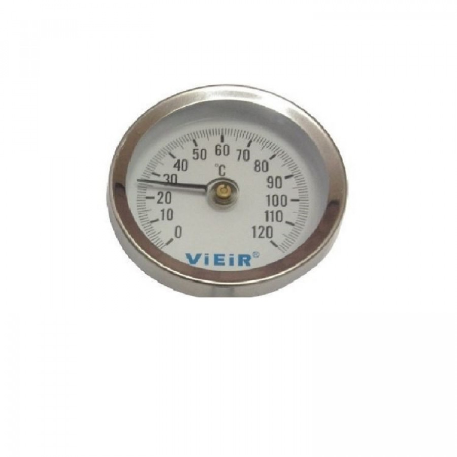 Термометр горизонтальный с гильзой 1/2 х 120С Vieir